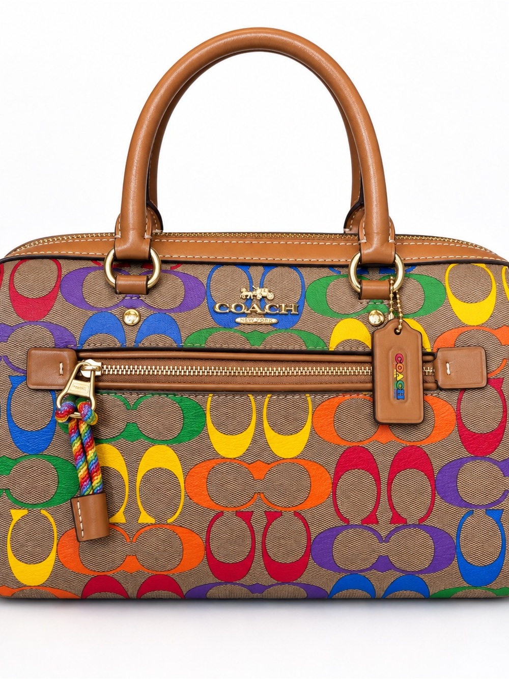 Coach Rainbow Pride Signature C Satchel Crossbody Authentic